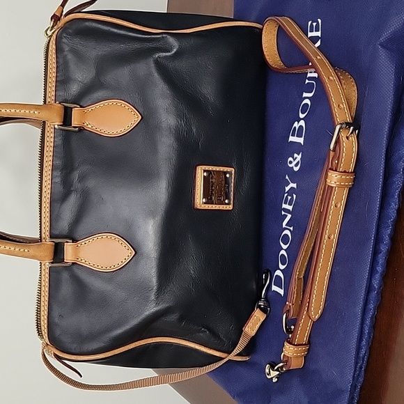 Dooney & Bourke, soft leather satchel, in Navy - Picture 8 of 16